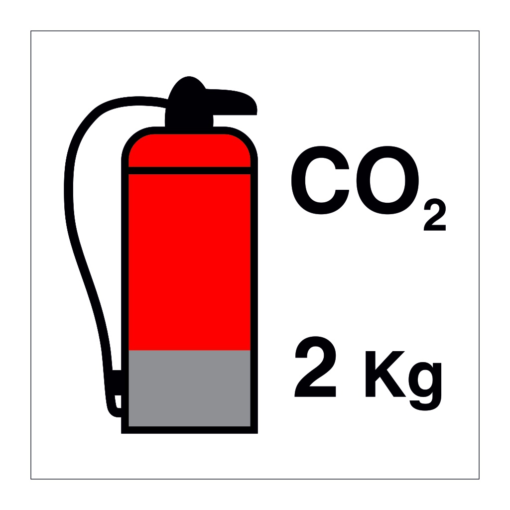 2kg CO2 fire extinguisher (Marine Sign)