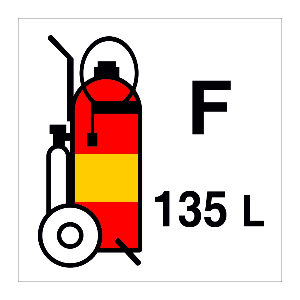 135L Wheeled foam fire extinguisher (Marine Sign)