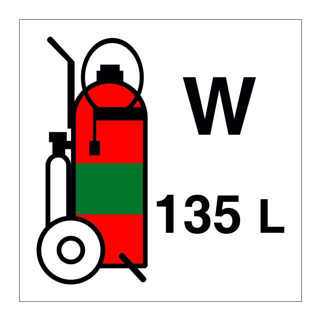 135L Wheeled water fire extinguisher (Marine Sign)