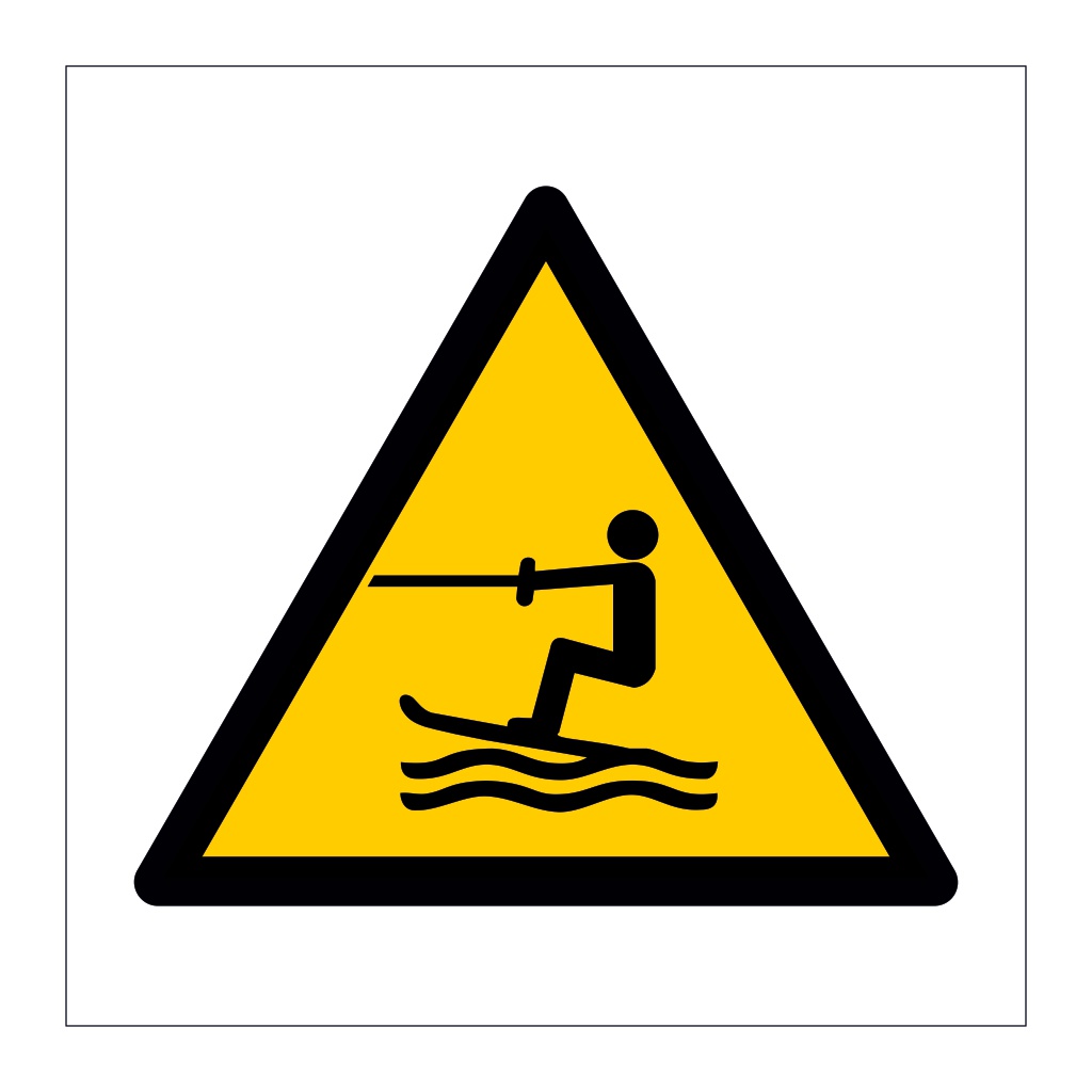 Towed water activity area symbol sign
