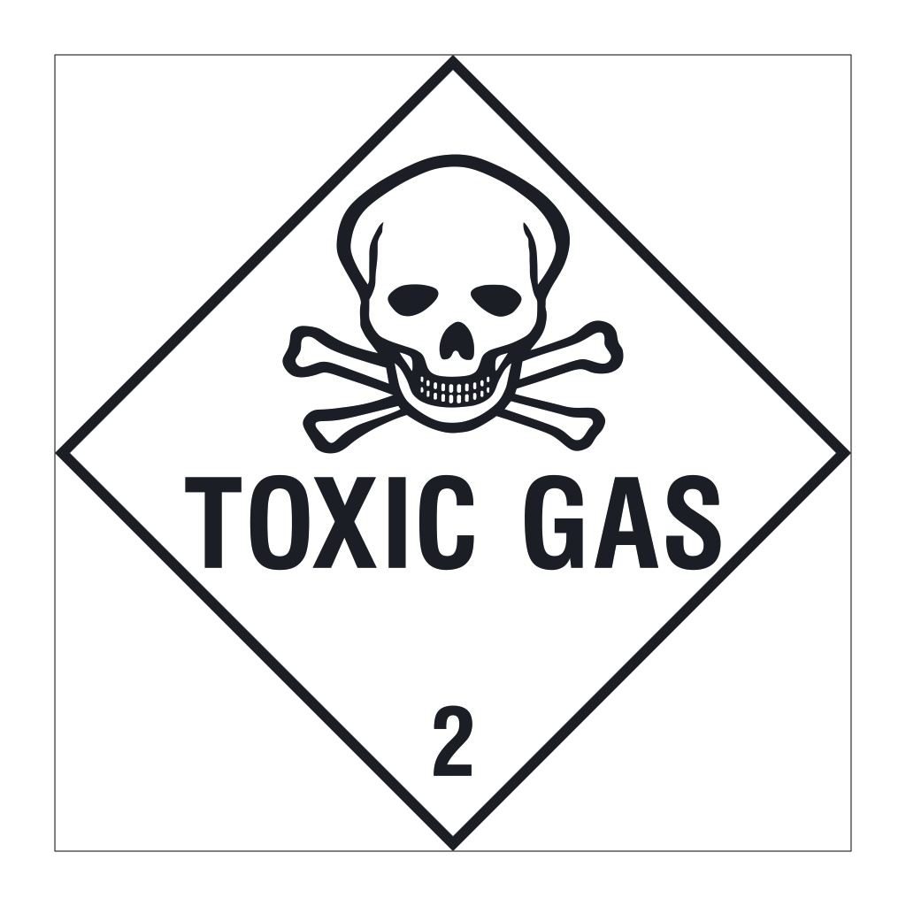 Toxic Gas Class 2 hazard warning diamond sign