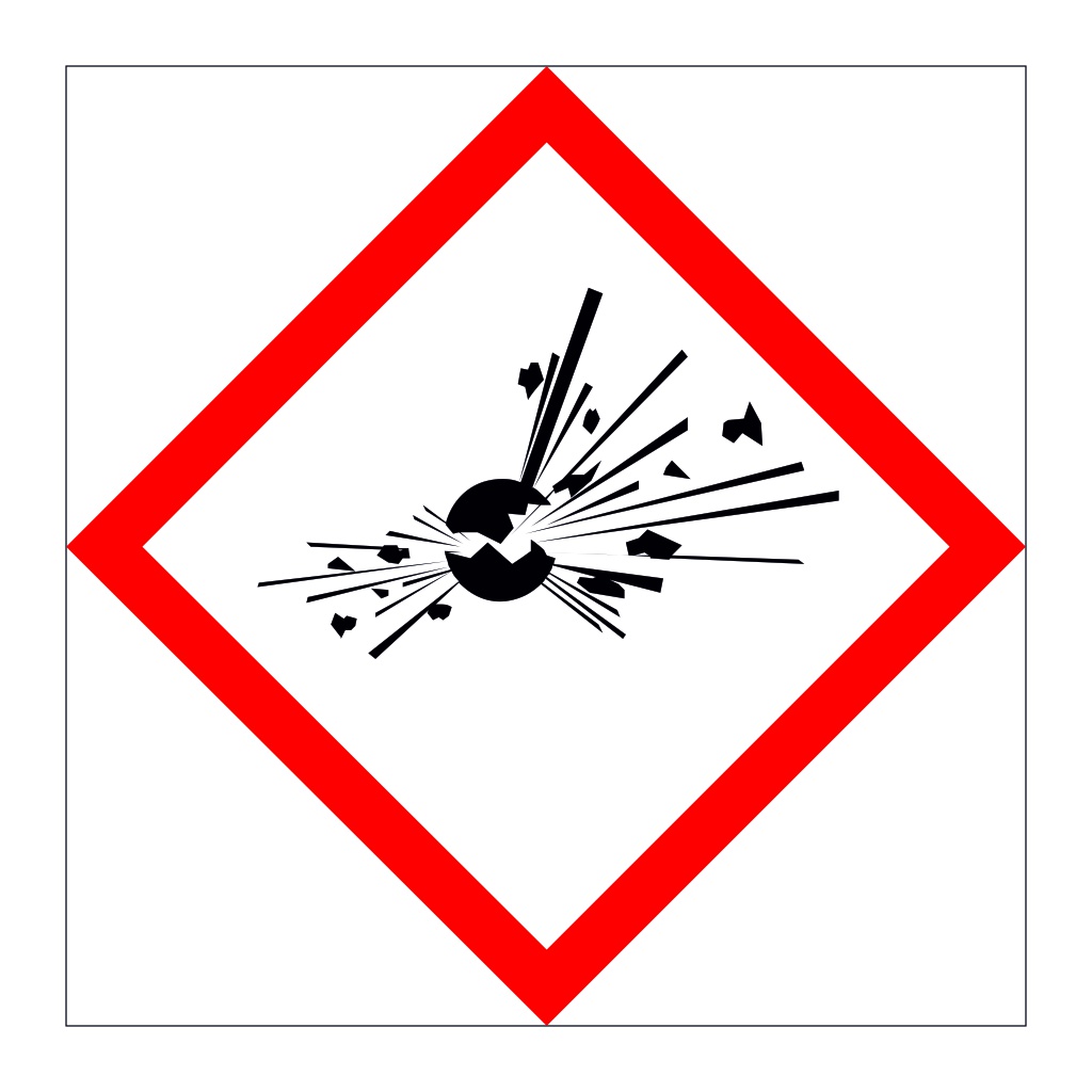 Explosive Hazard Warning Diamond GHS Label