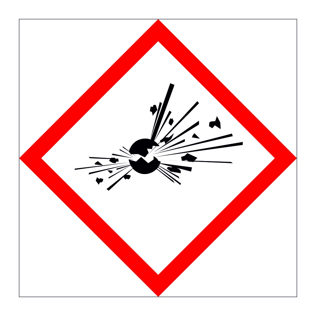 Explosive Hazard Warning Diamond GHS Label sign