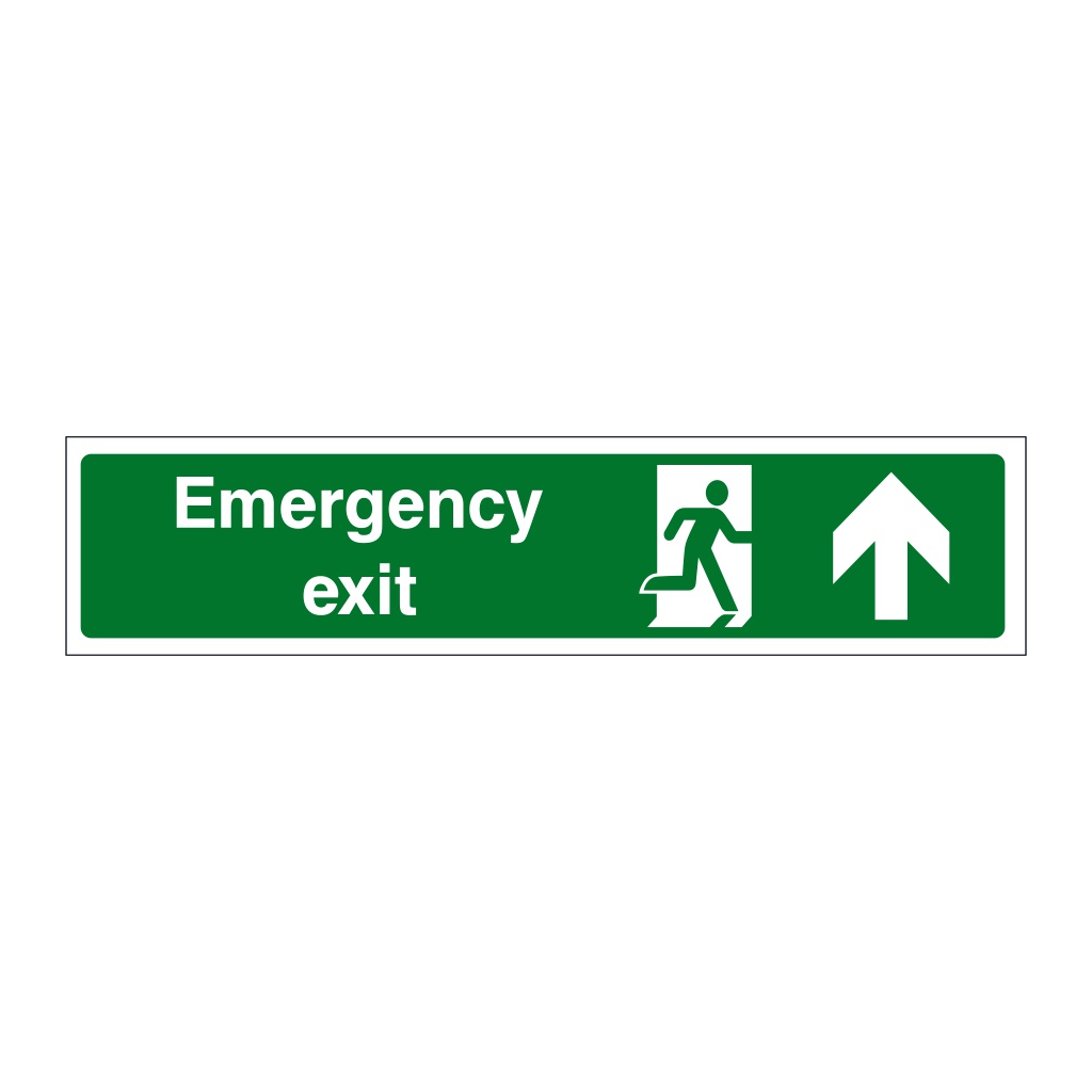 Emergency exit Arrow up sign