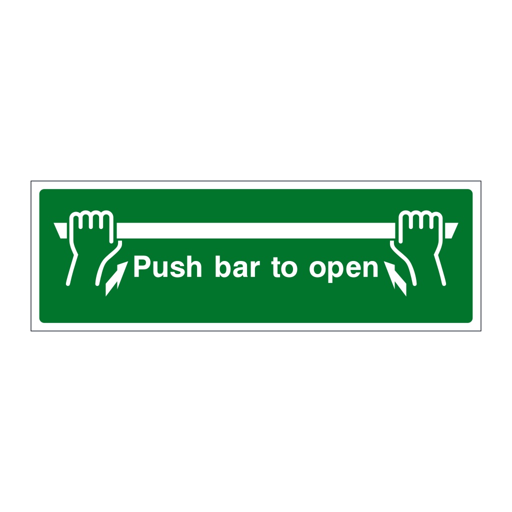 Push bar to open hand symbol sign