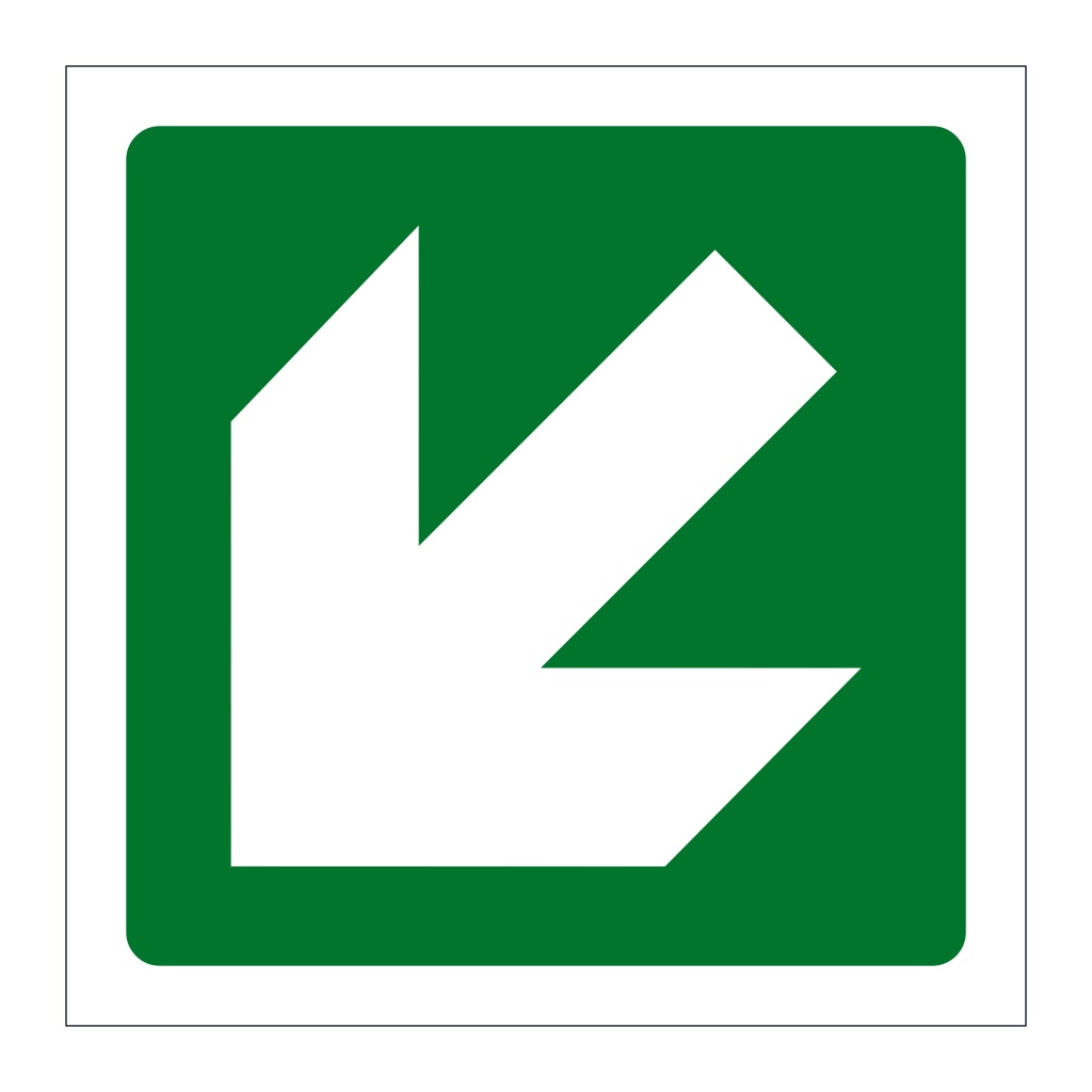 Directional arrow down left sign