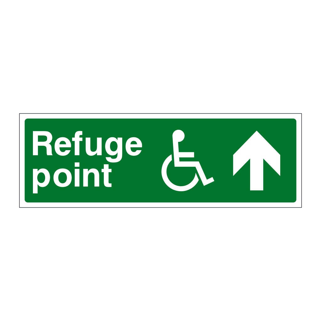 Refuge point with symbol arrow up sign