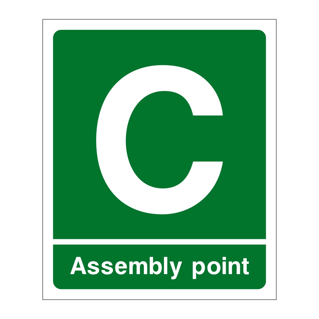 Assembly point C sign