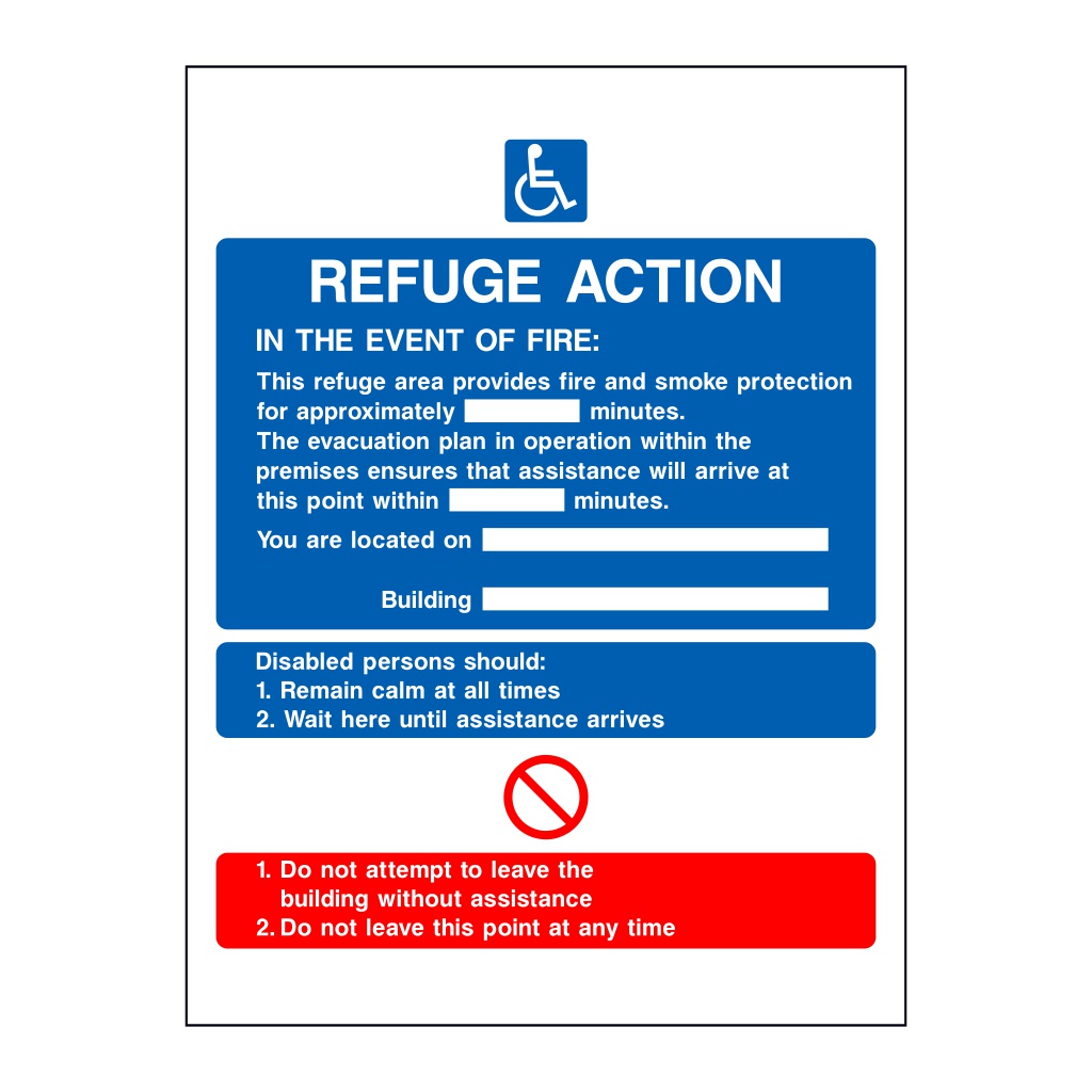 Refuge action sign