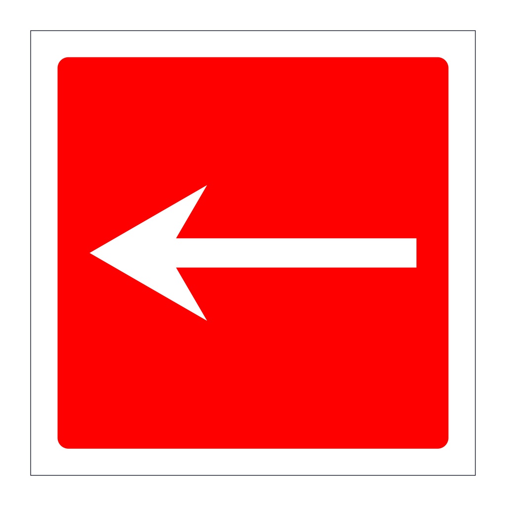 Fire with arrow left sign
