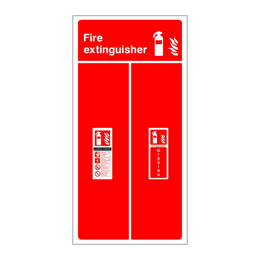 Carbon dioxide fire extinguisher single location board