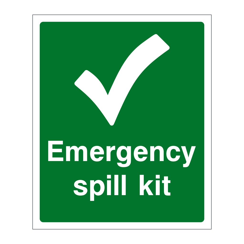 Emergency spill kit sign