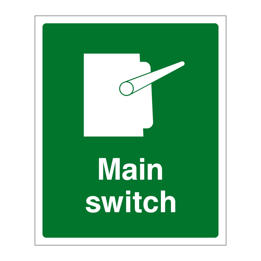 Main switch sign