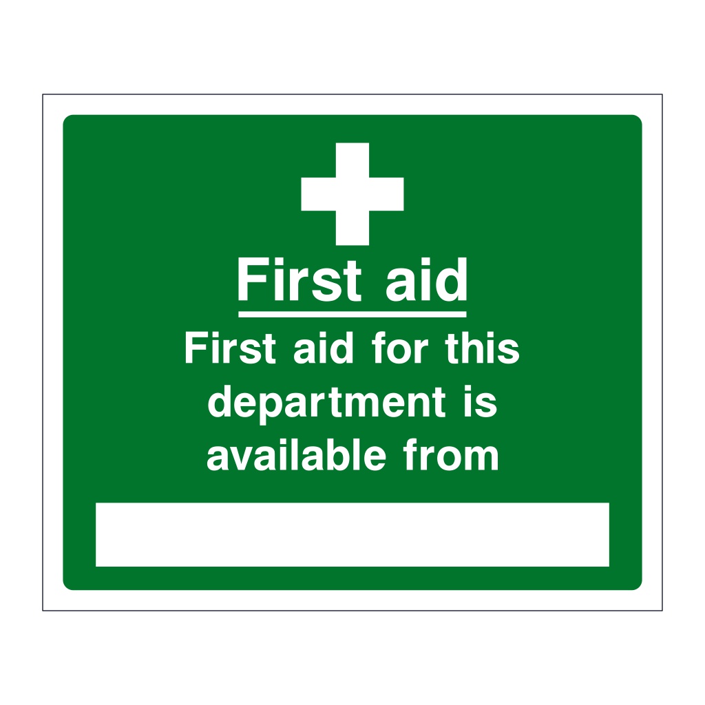 First aid for this department is available from sign