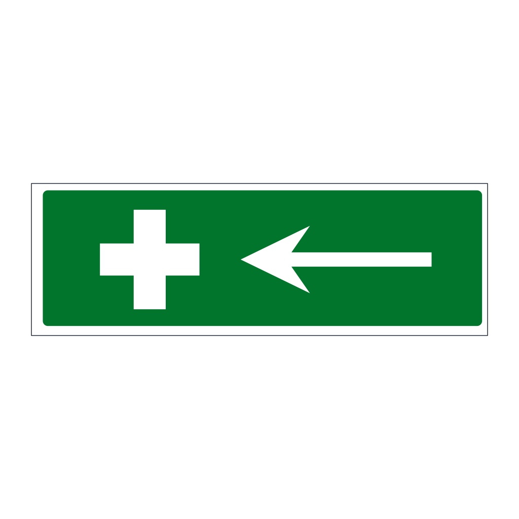 First aid symbol arrow left sign