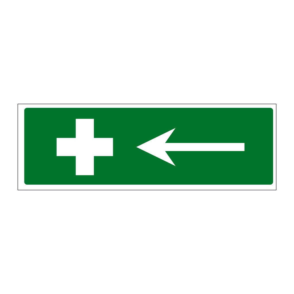 First aid symbol arrow left sign