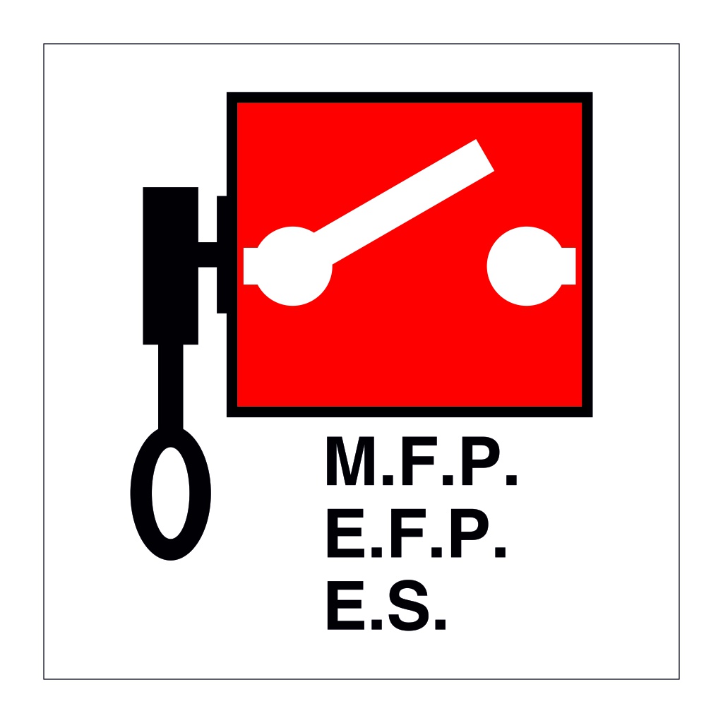 Remote control fire pumps or emergency switches (Marine Sign)