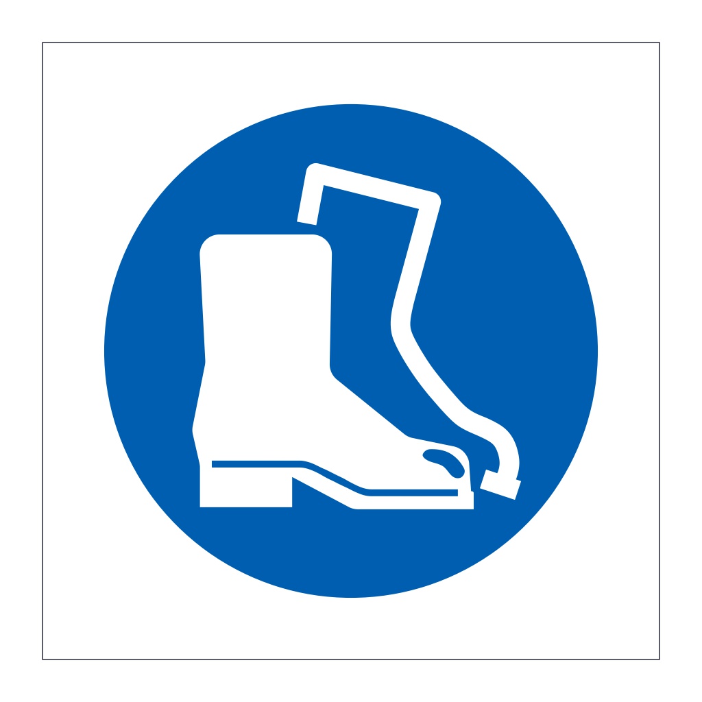 Protective footwear symbol sign