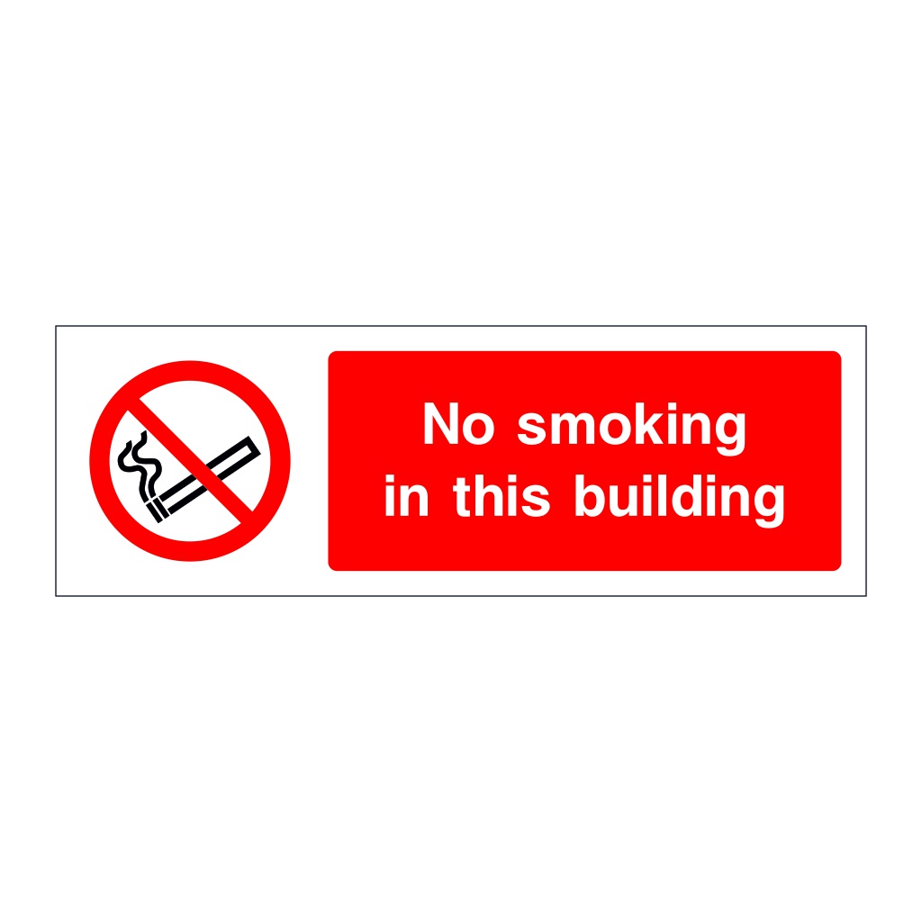 No smoking in this building sign