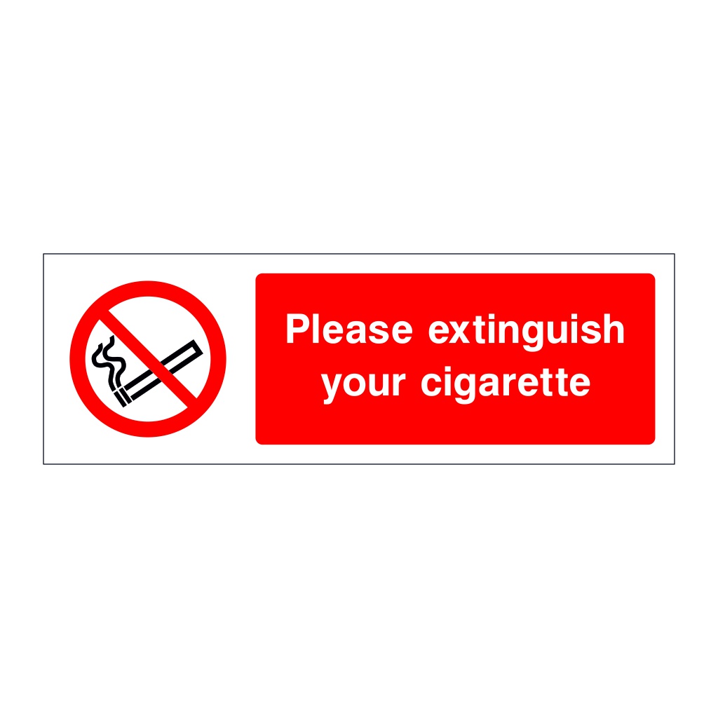 Please extinguish your cigarette sign