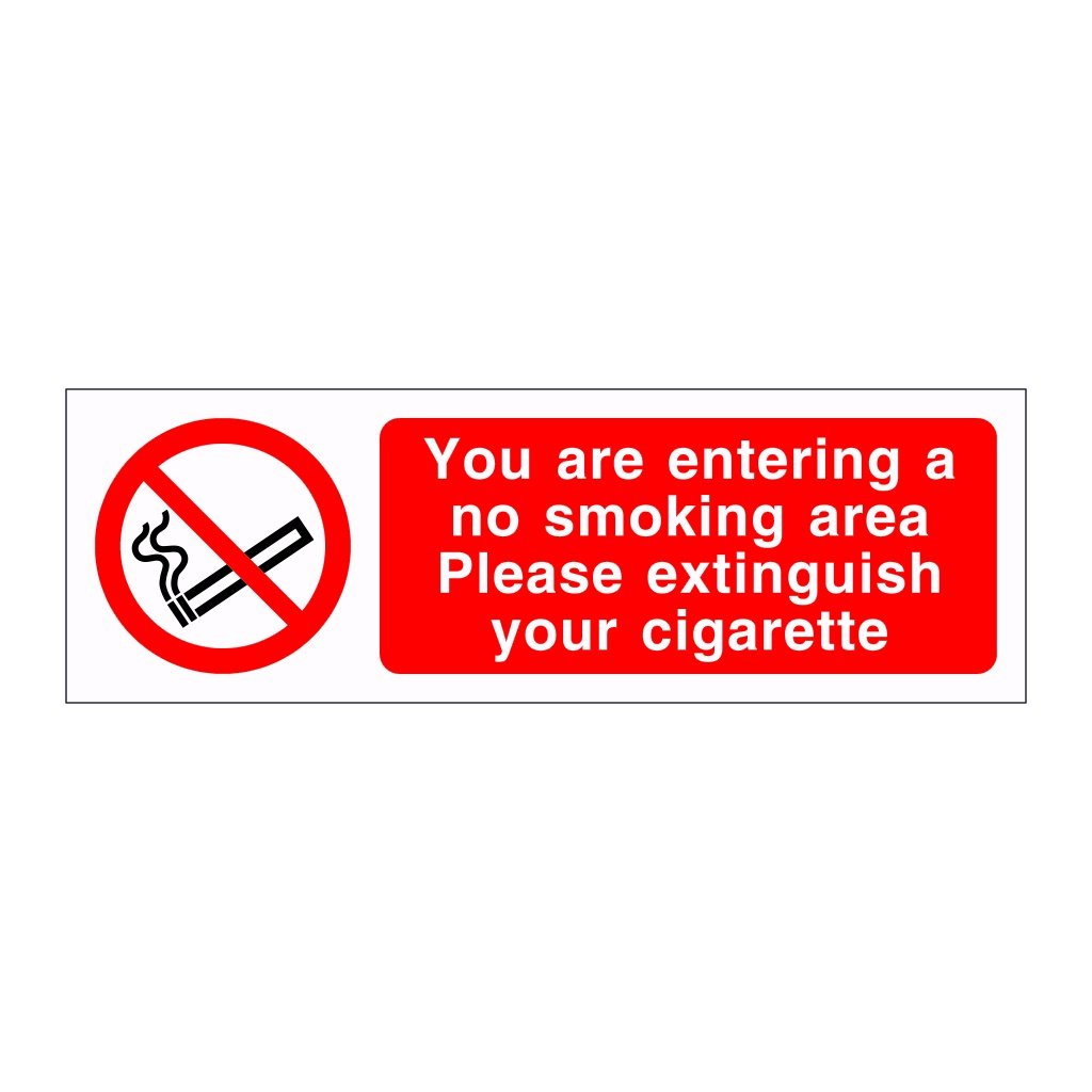 You are entering a no smoking area sign