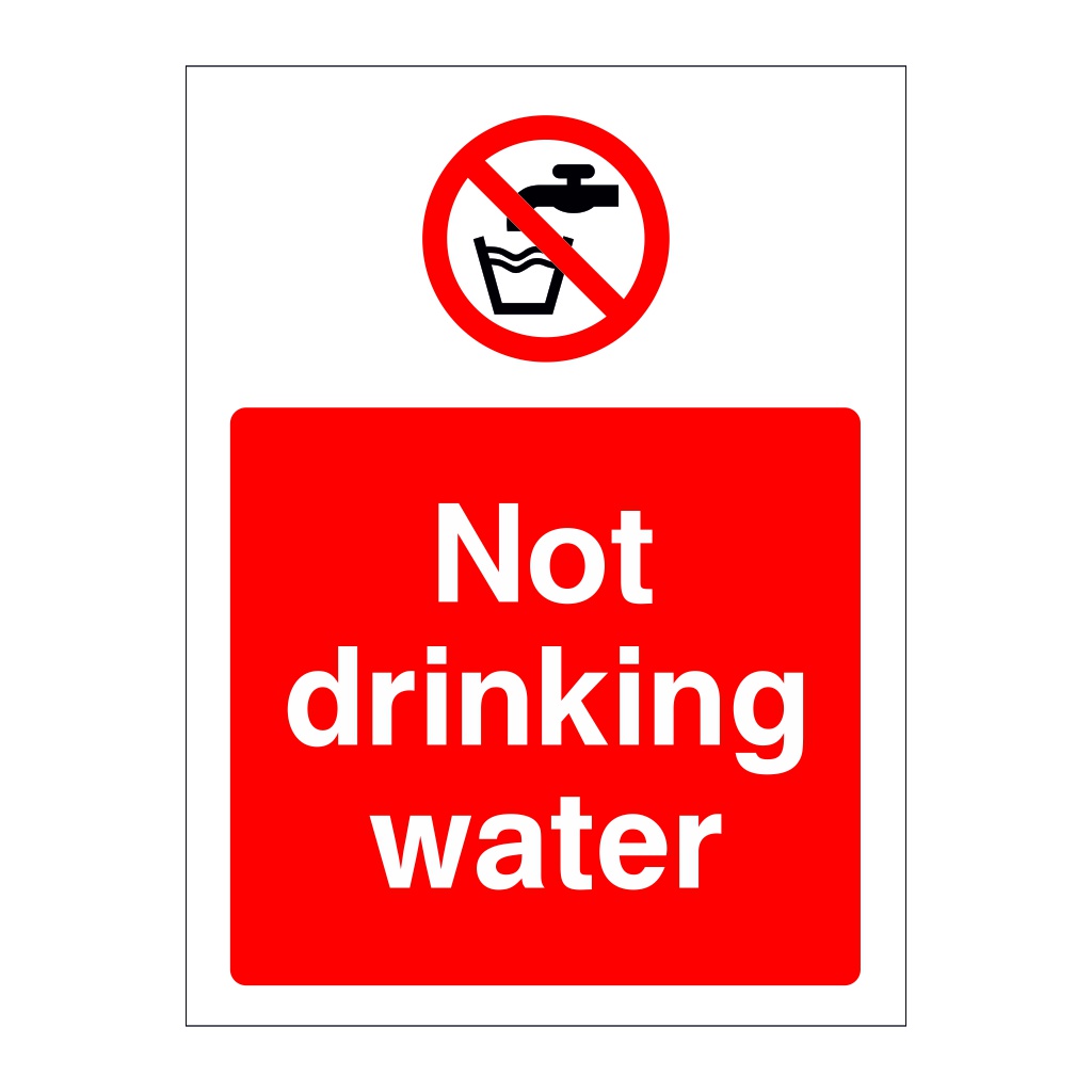 Not drinking water sign