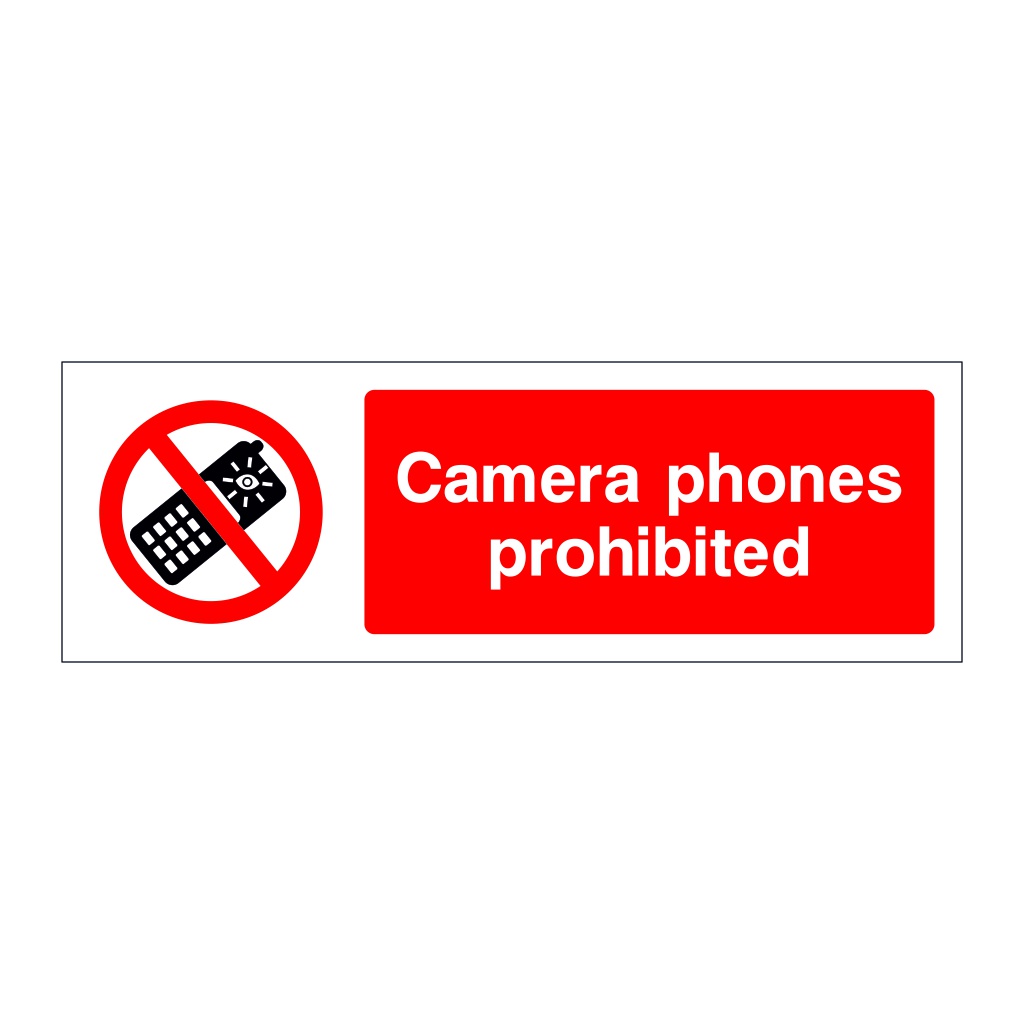 Camera phones prohibited sign