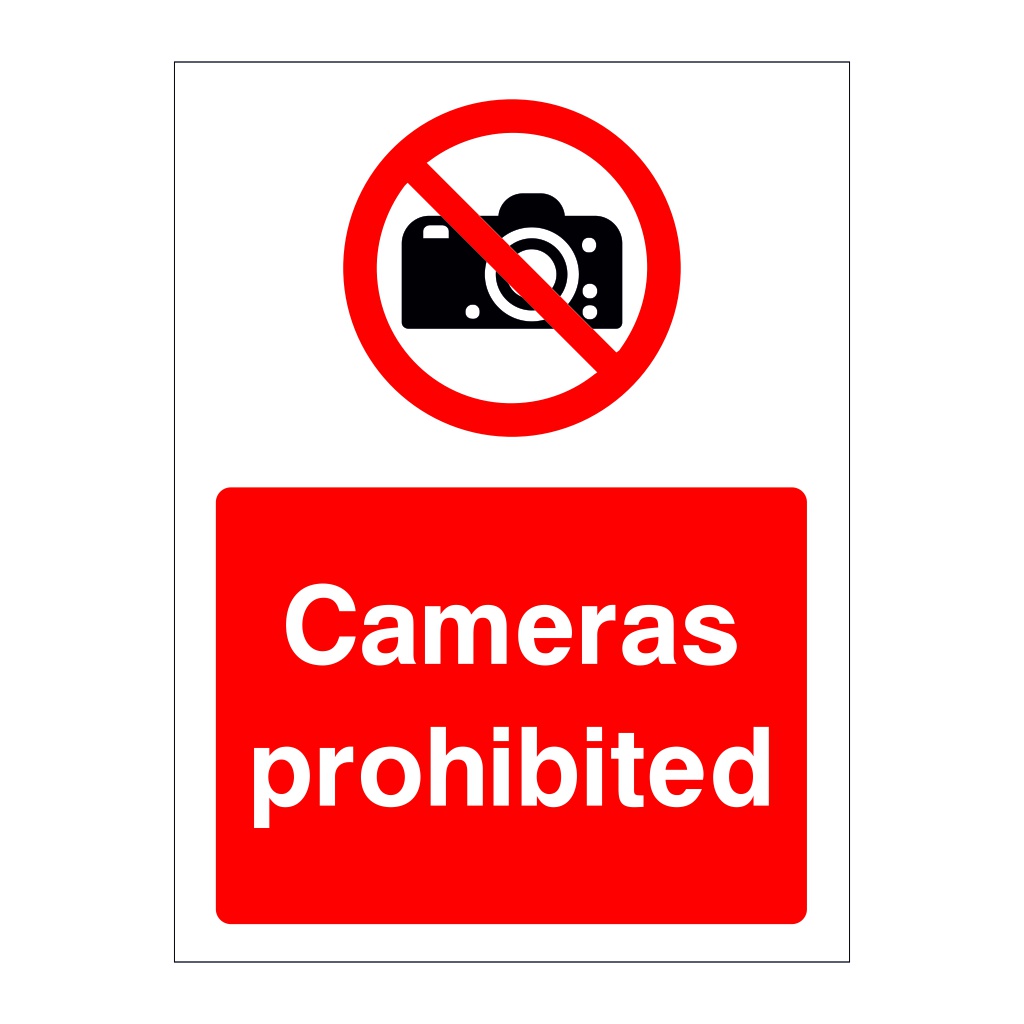 Cameras prohibited sign