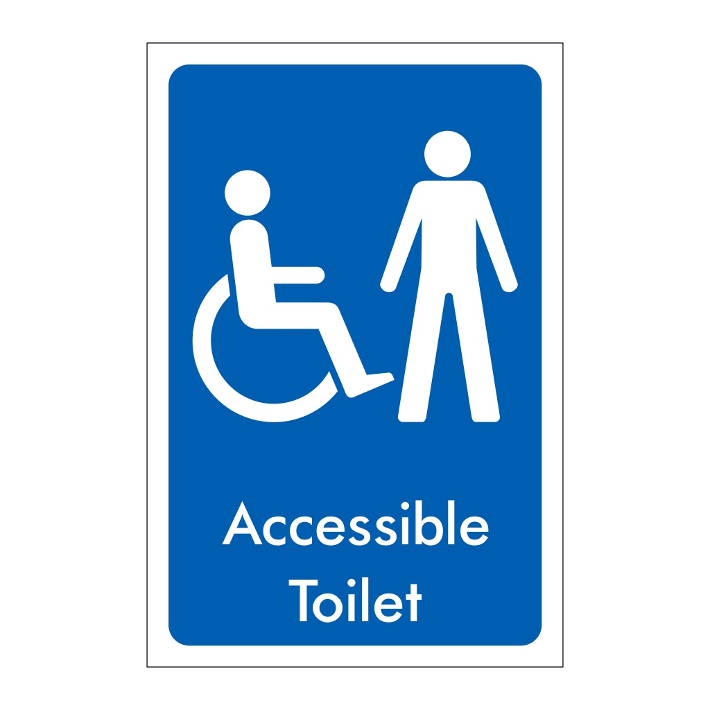 Male accessible toilet sign
