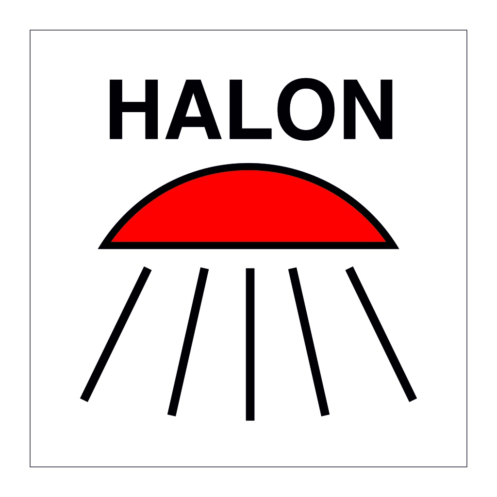 Space protected by Halon 1301 (Marine Sign)