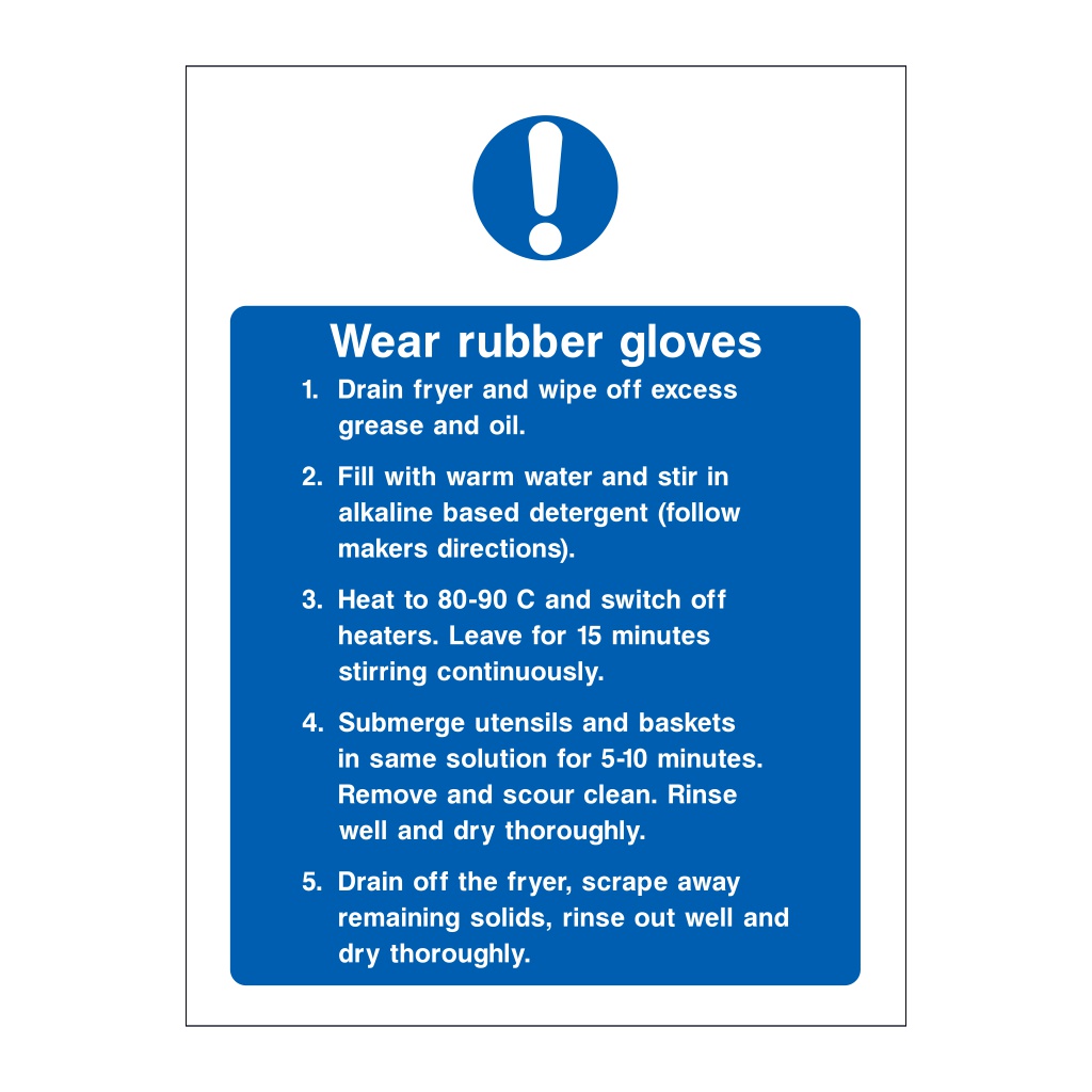 Wear rubber gloves sign