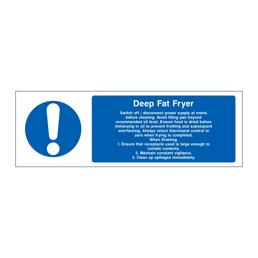 Deep Fat Fryer landscape version sign