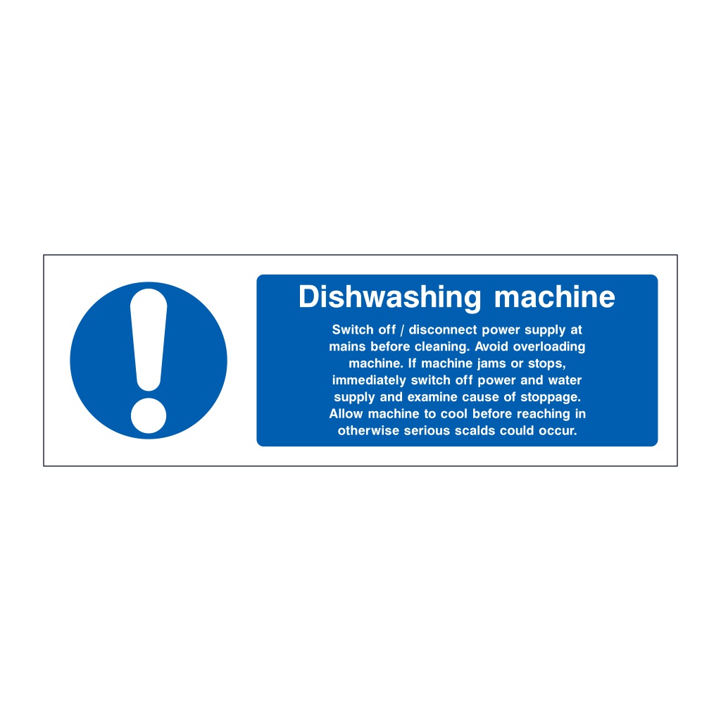 Dishwashing machine sign
