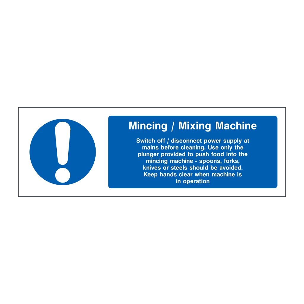 Mincing Mixing Machine sign