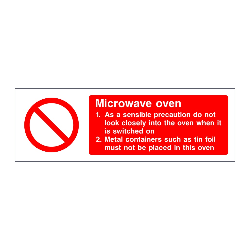 Microwave oven sign