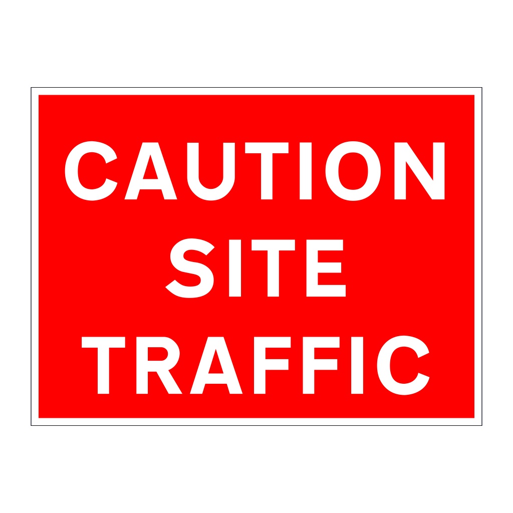 Caution site traffic sign