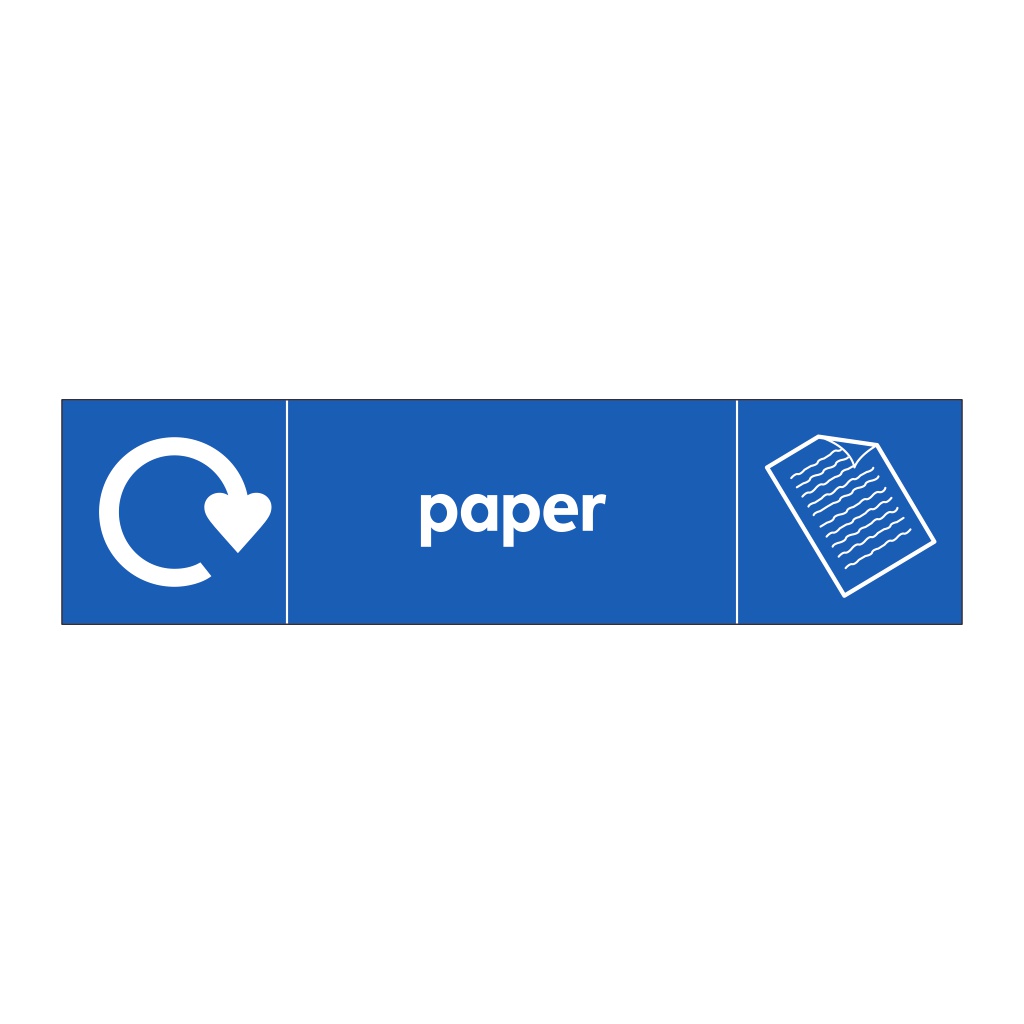 Paper with WRAP recycling logo & icon sign