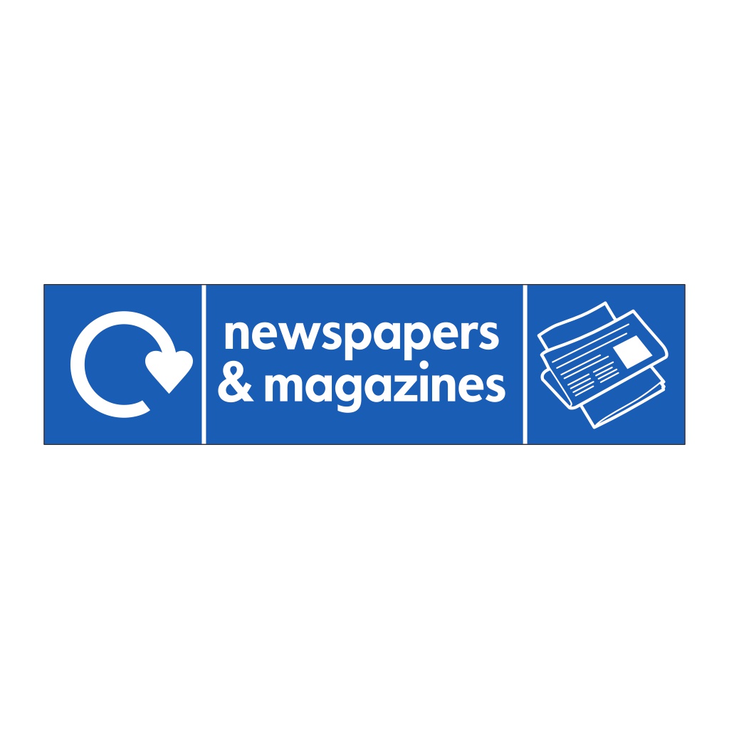 Newspapers & magazines with WRAP recycling logo & icon