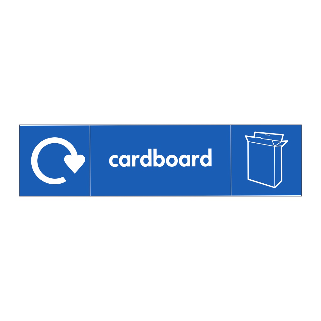 Cardboard with WRAP recycling logo & icon sign