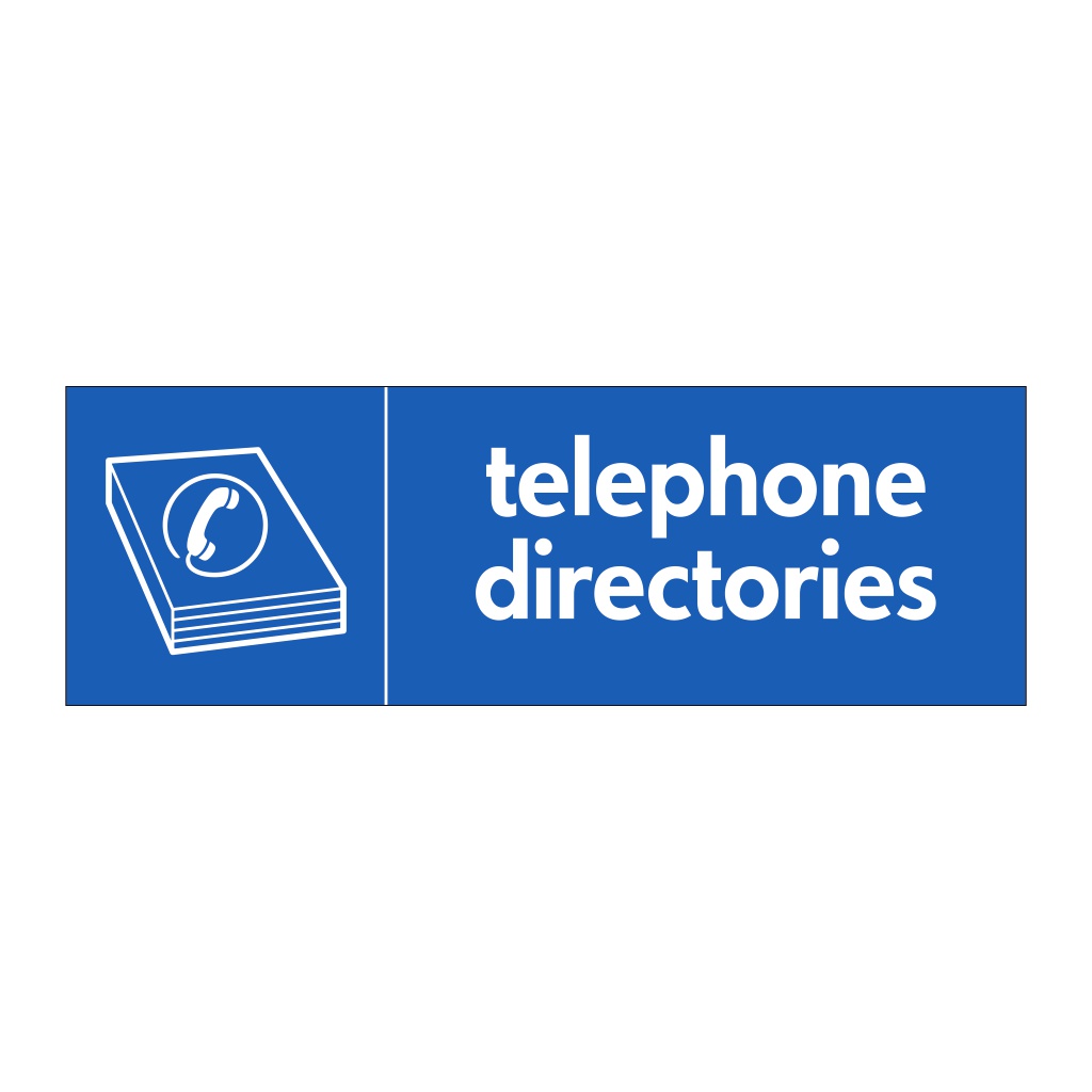 Telephone directories with icon sign
