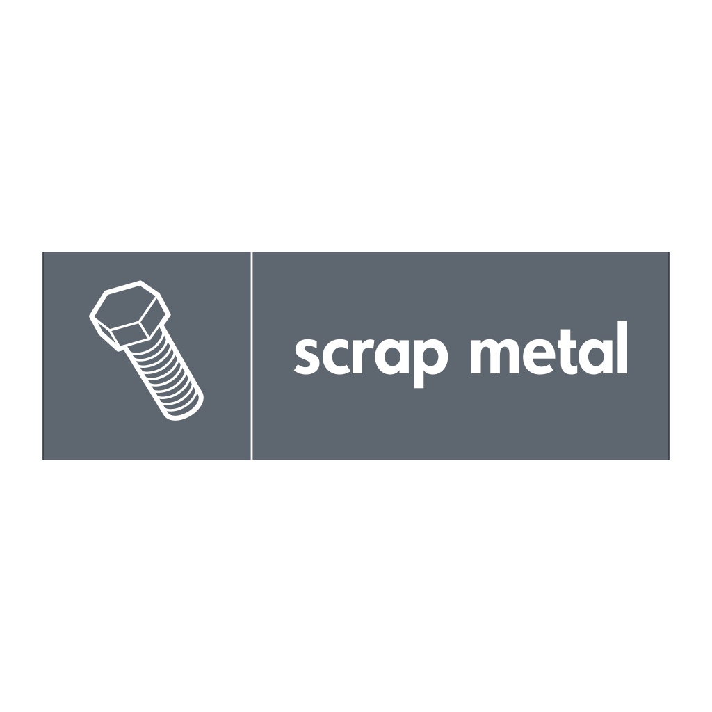 Scrap metal with icon sign