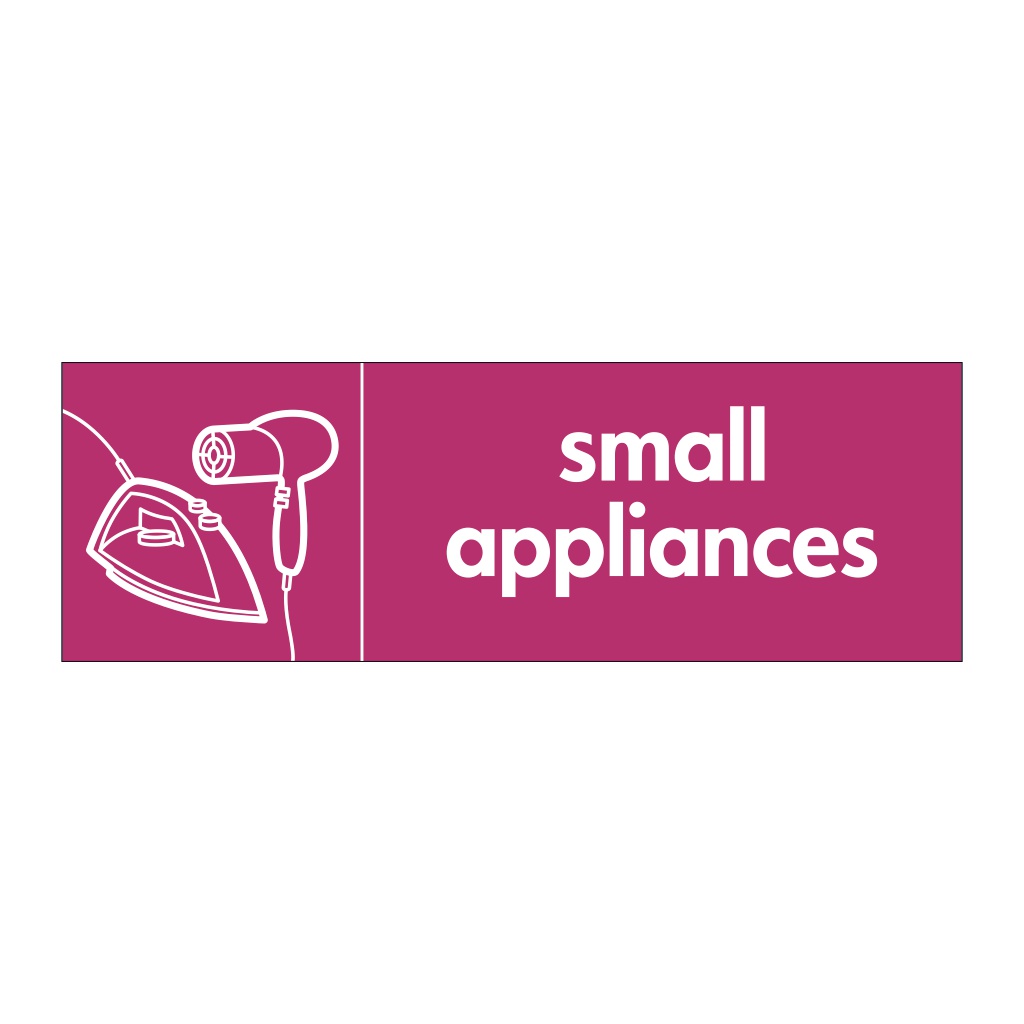 Small appliances with iron & hairdryer icon sign