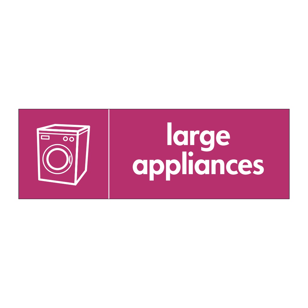 Large appliances with washing machine icon sign