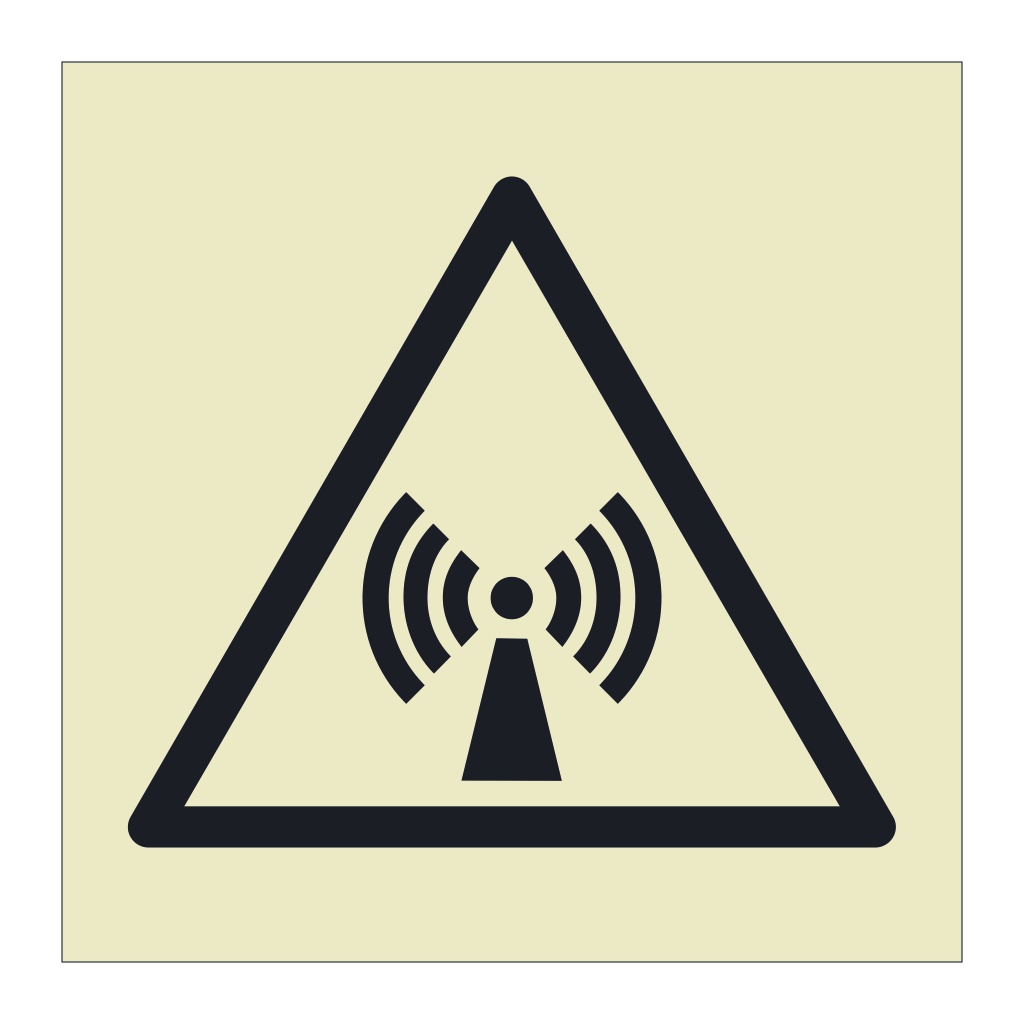 Non-ionising radiation hazard warning symbol sign