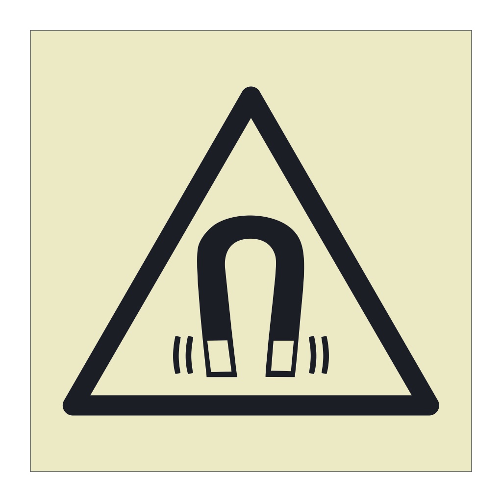 Magnetic field hazard warning symbol sign