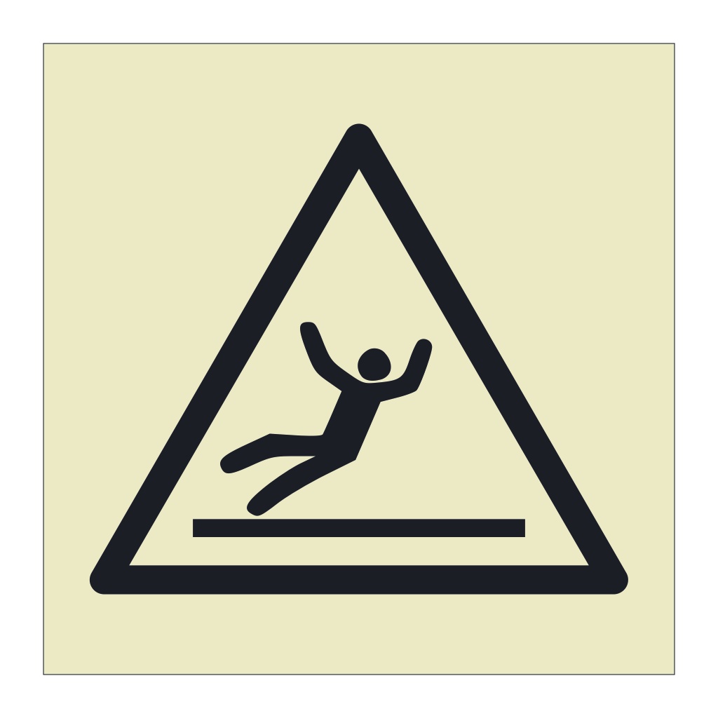 Slippery surface hazard warning symbol sign