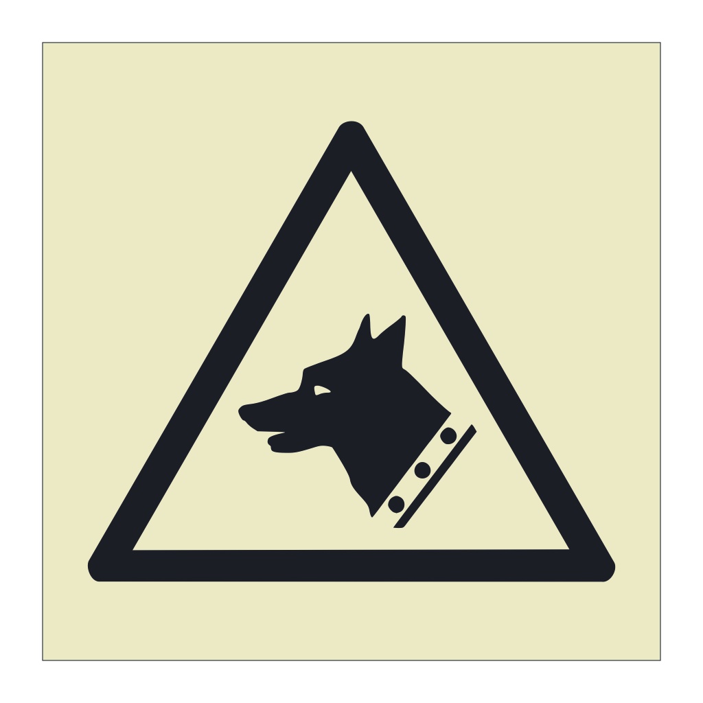 Guard dog hazard warning symbol sign