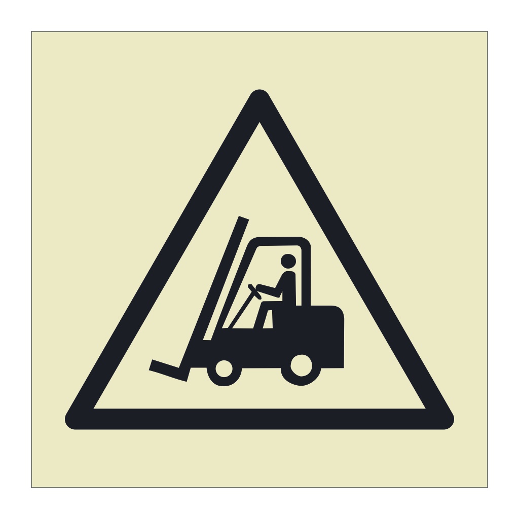 Forklift truck industrial vehicles hazard warning symbol sign