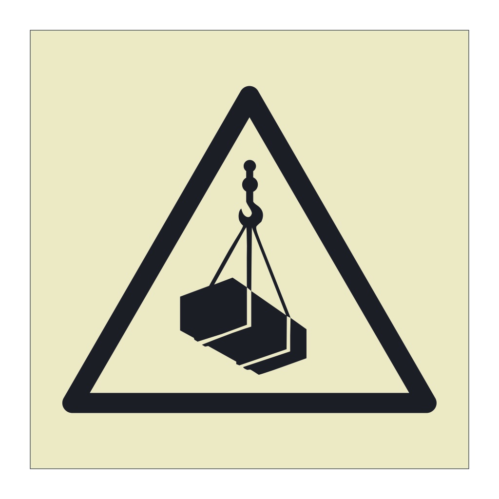 Overhead load hazard warning symbol sign