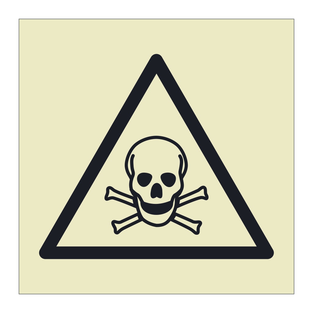 Toxic material hazard warning symbol sign